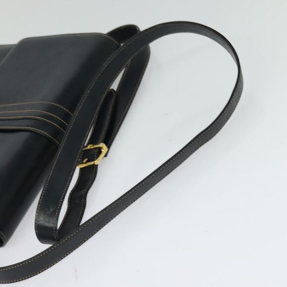 GUCCI Shoulder Bag Leather Navy Gold - Picture 7 of 13